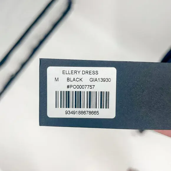 I.AM.GIA Ellery Dress Black Butterfly Long Large New with Tags - Picture 12 of 12